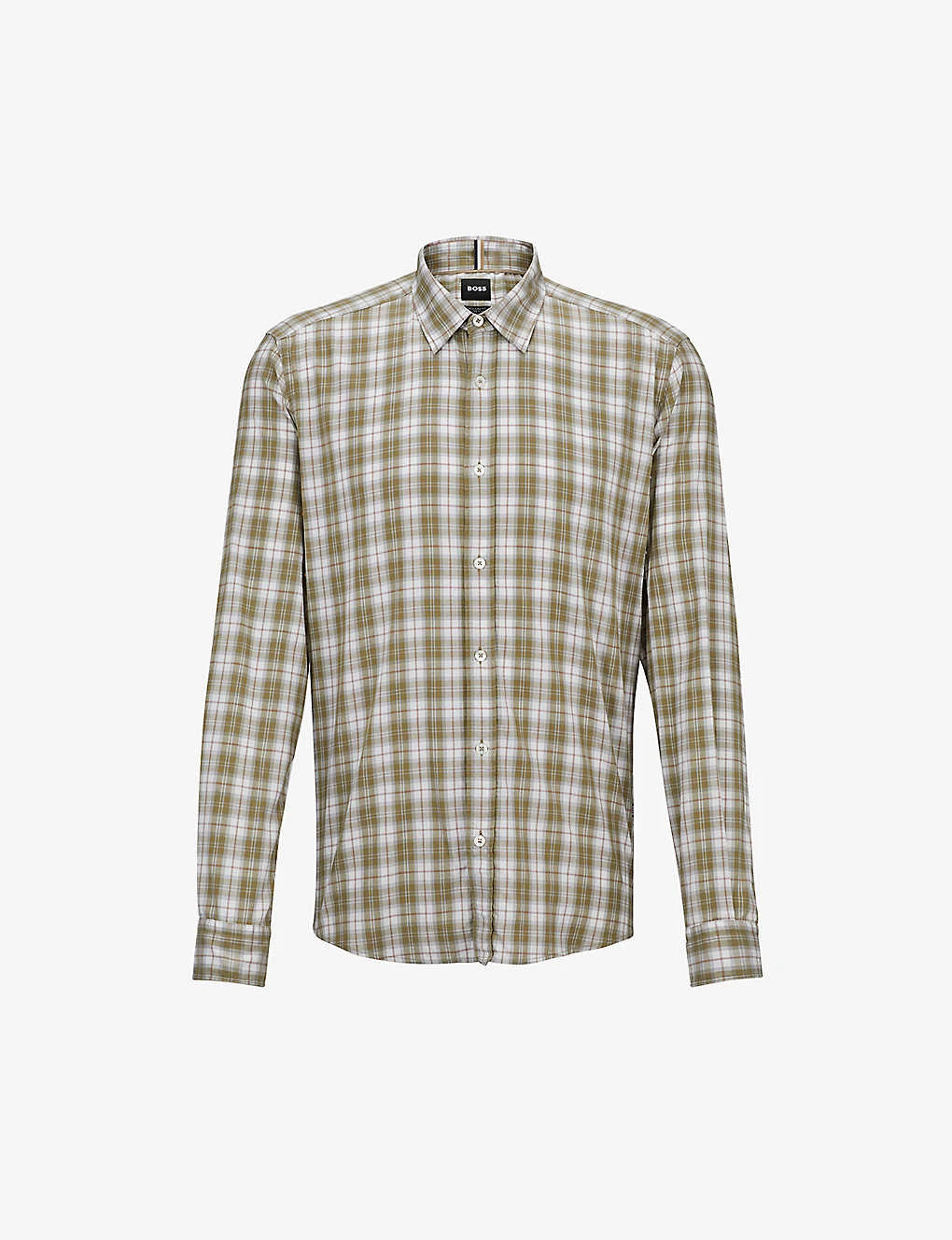 Boss Checked Regular-fit Stretch-woven Shirt