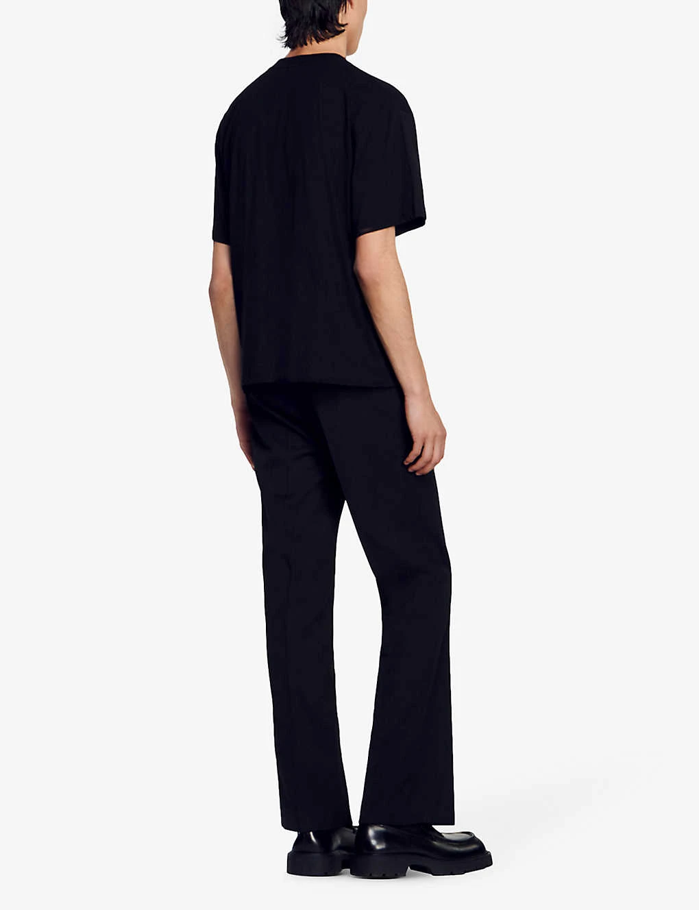 Sandro Rubber-logo Relaxed-fit Cotton T-shirt - Image 4