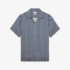 Reiss Mayday Abstract-stripe Slim-fit Recycled-polyester Shirt