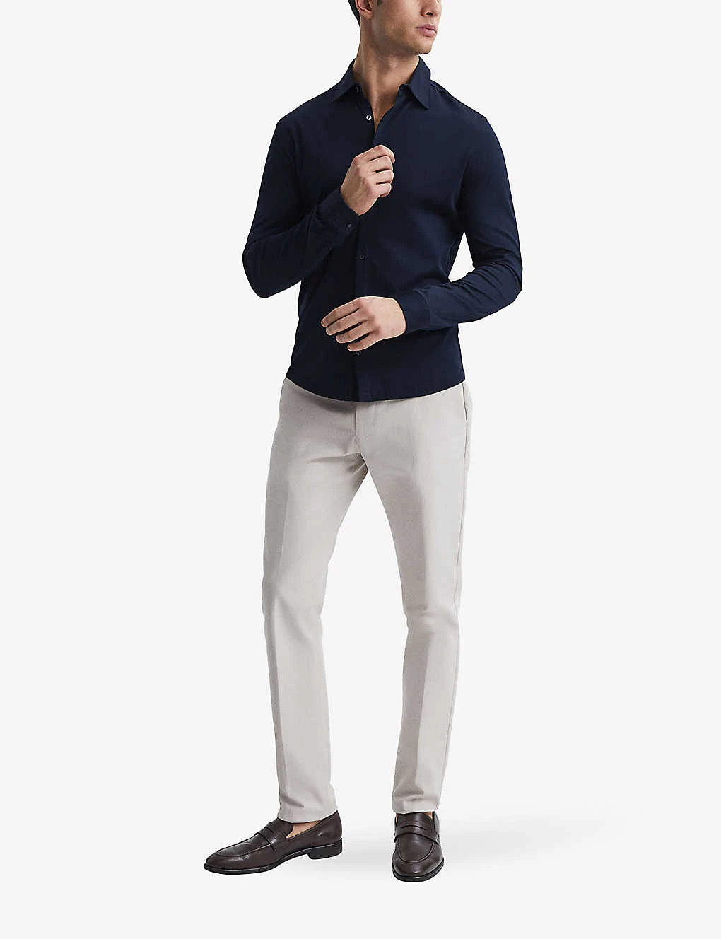 Reiss King Mercerised Cotton-jersey Shirt - Image 2