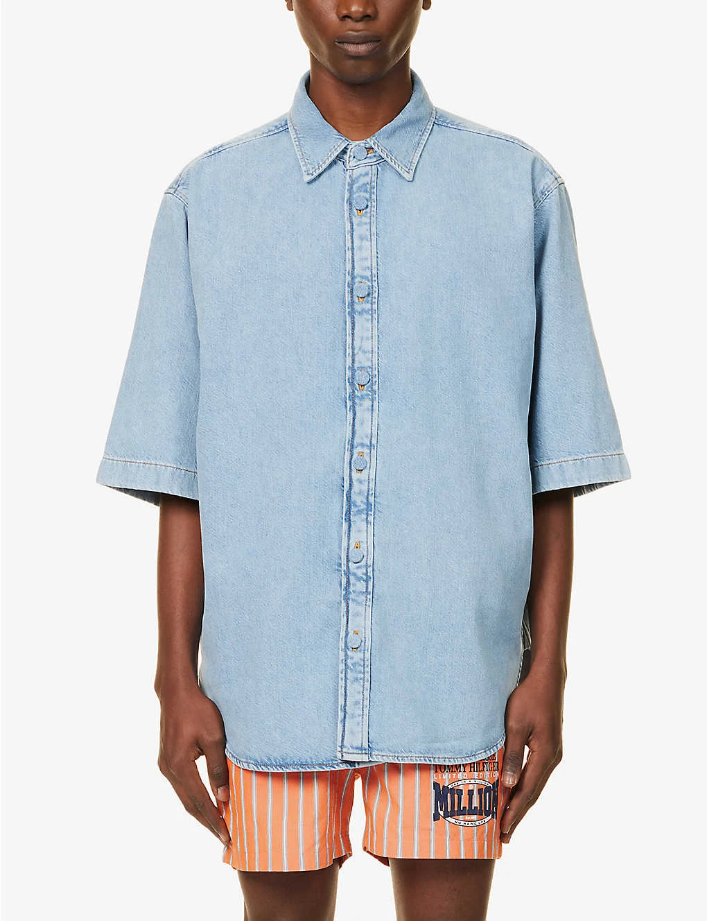 Acne Studios Faded-wash Dropped-shoulder Oversized Denim Shirt - Image 3