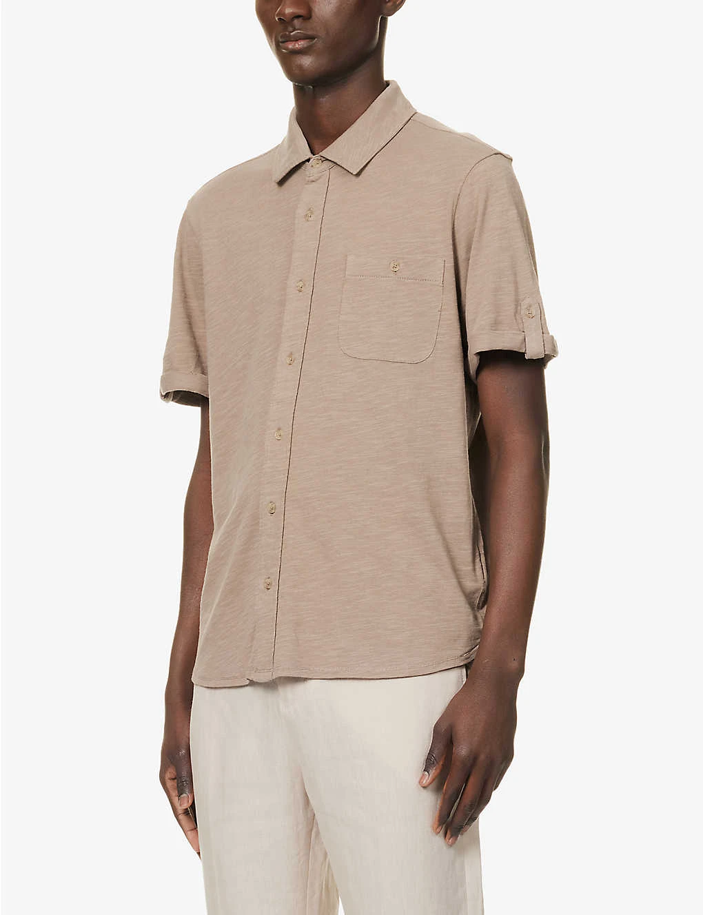 Paige Brayden Short-sleeved Regular-fit Cotton Shirt - Image 3
