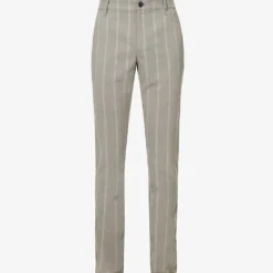 Paige Stafford Striped-pattern Straight-leg Regular-fit Stretch-woven Trousers
