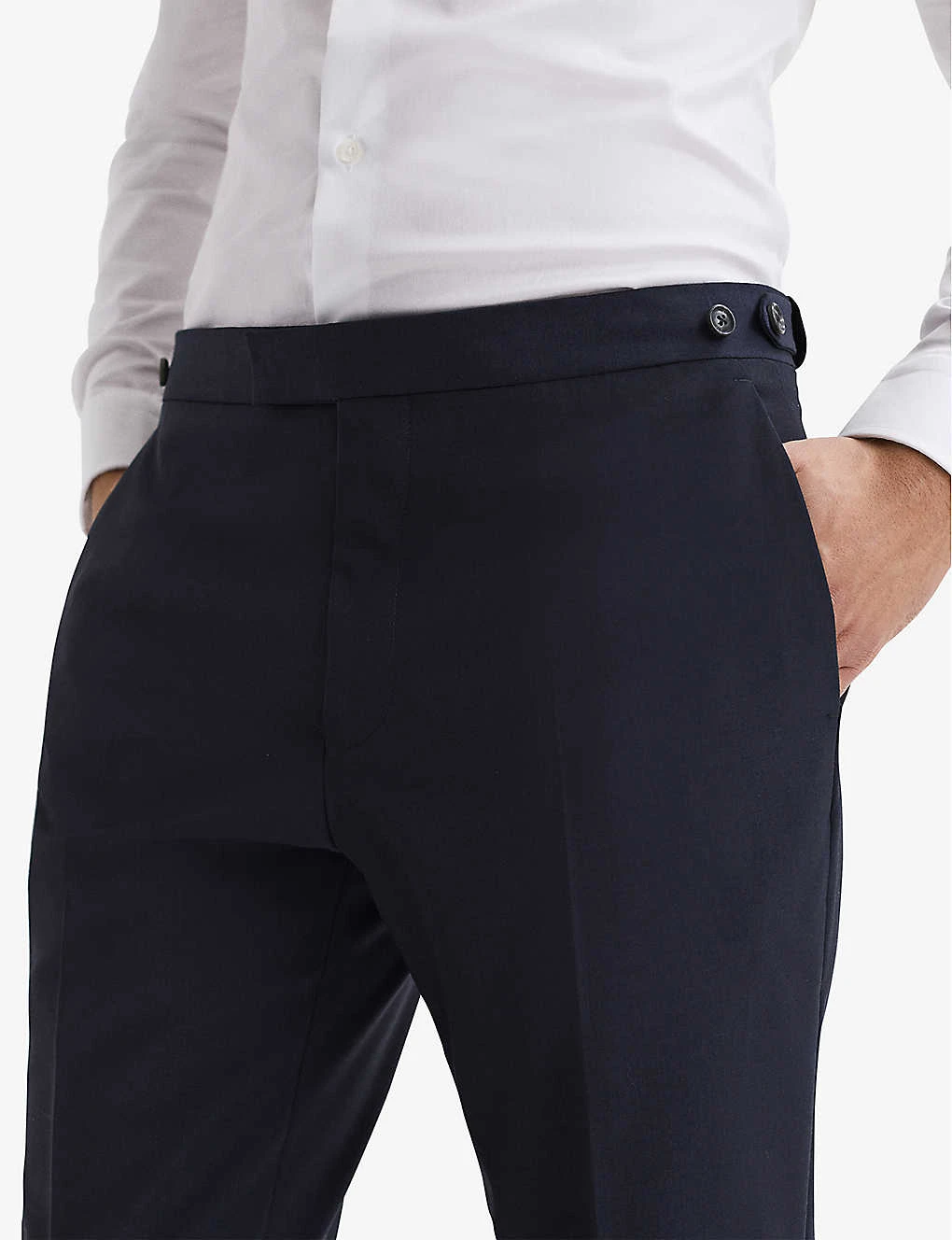 Reiss Hope Straight-leg Mid-rise Stretch Wool-blend Trousers - Image 5