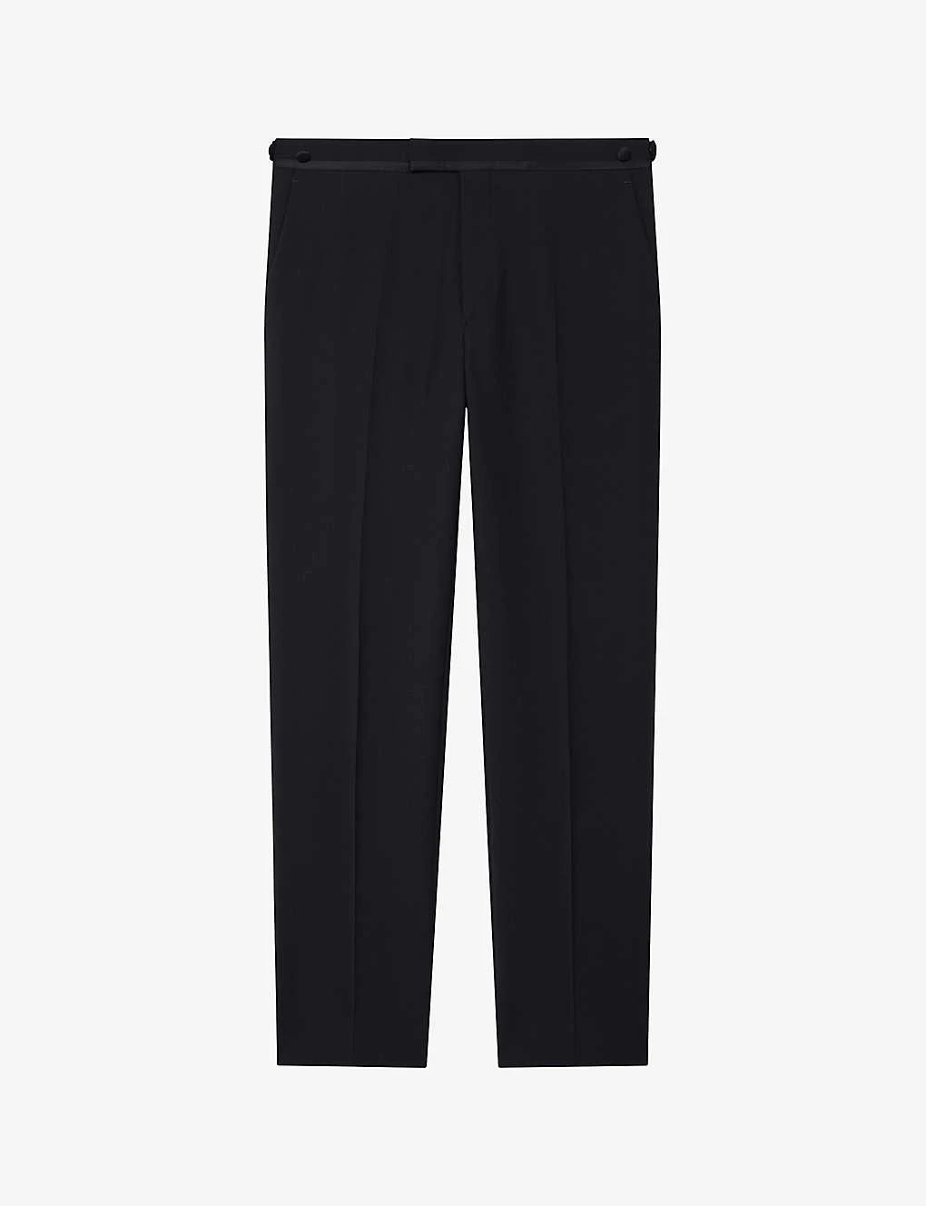 Reiss Hope Straight-leg Mid-rise Stretch Wool-blend Trousers
