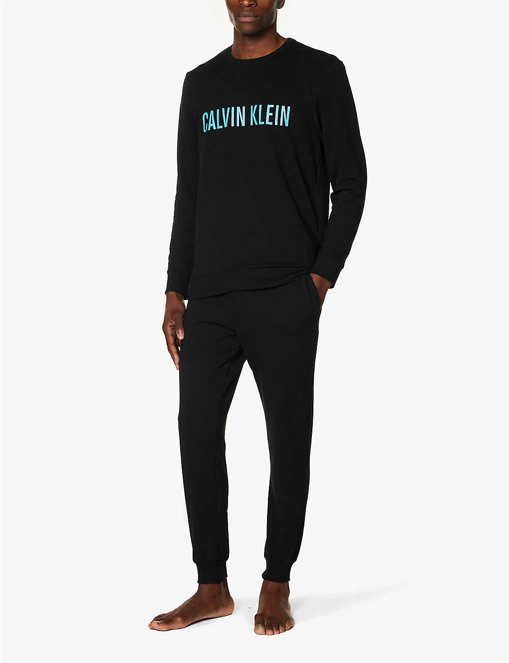 Calvin Klein Brand-print Relaxed-fit Cotton-blend Sweatshirt - Image 2