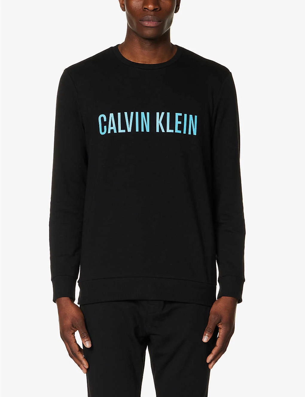 Calvin Klein Brand-print Relaxed-fit Cotton-blend Sweatshirt - Image 3