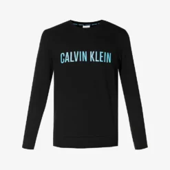 Calvin Klein Brand-print Relaxed-fit Cotton-blend Sweatshirt