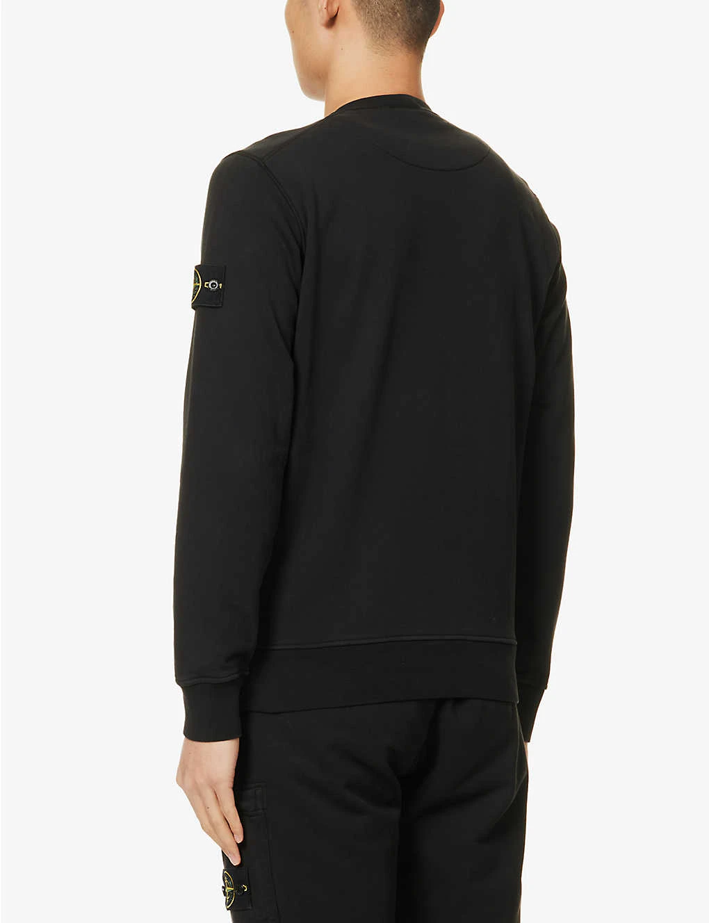 Stone Island Logo-badge Relaxed-fit Cotton-jersey Sweatshirt - Image 4