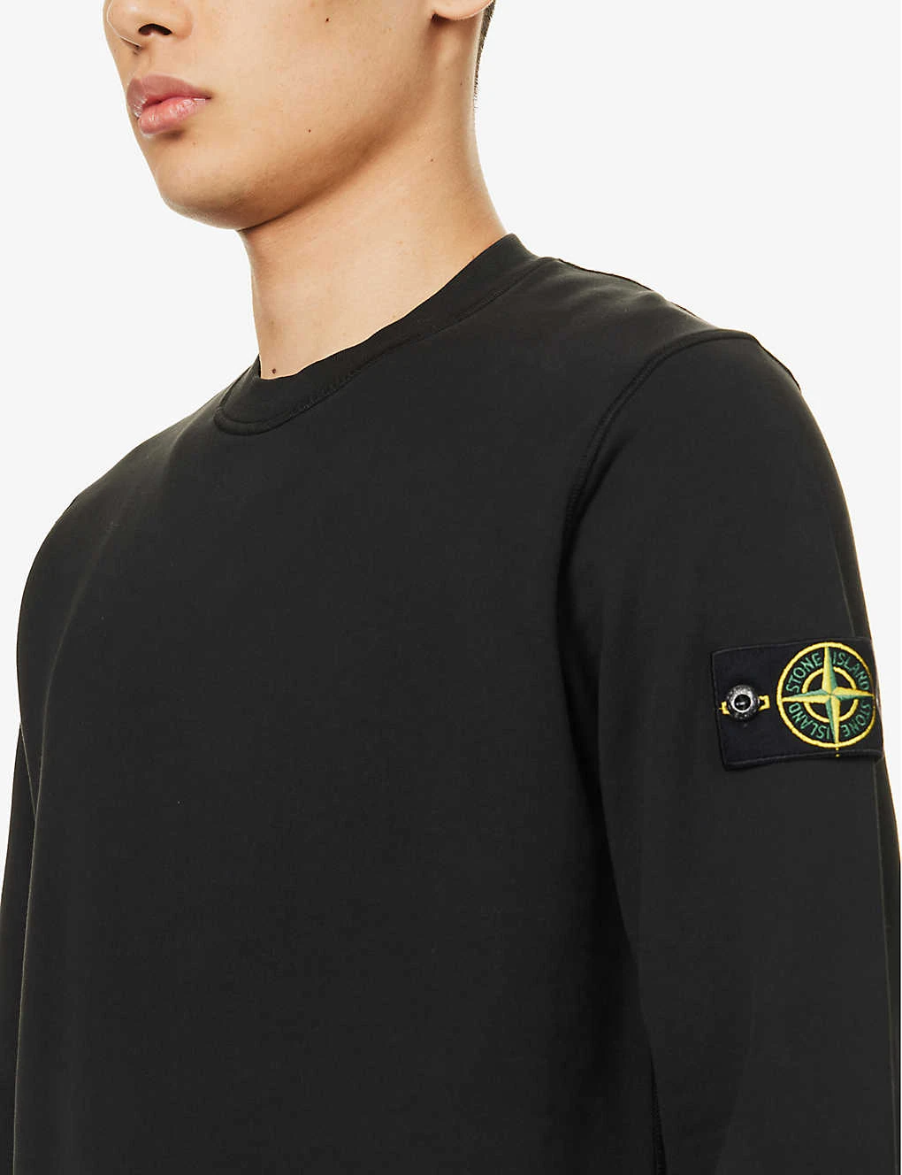 Stone Island Logo-badge Relaxed-fit Cotton-jersey Sweatshirt - Image 5