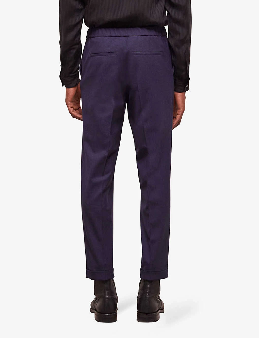 THE KOOPLES Houndstooth-motif Straight-leg Stretch-wool Trousers - Image 4