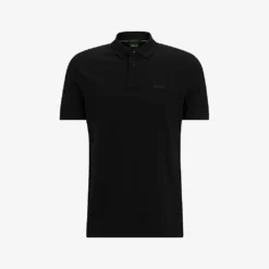 Boss Brand-typography Ribbed-trim Cotton-jersey Polo Shirt