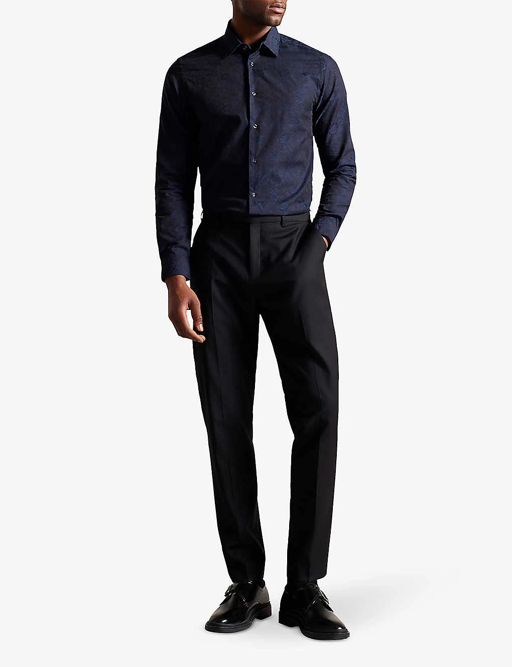 Ted Baker Cortoss Floral-jacquard Cotton Shirt - Image 2