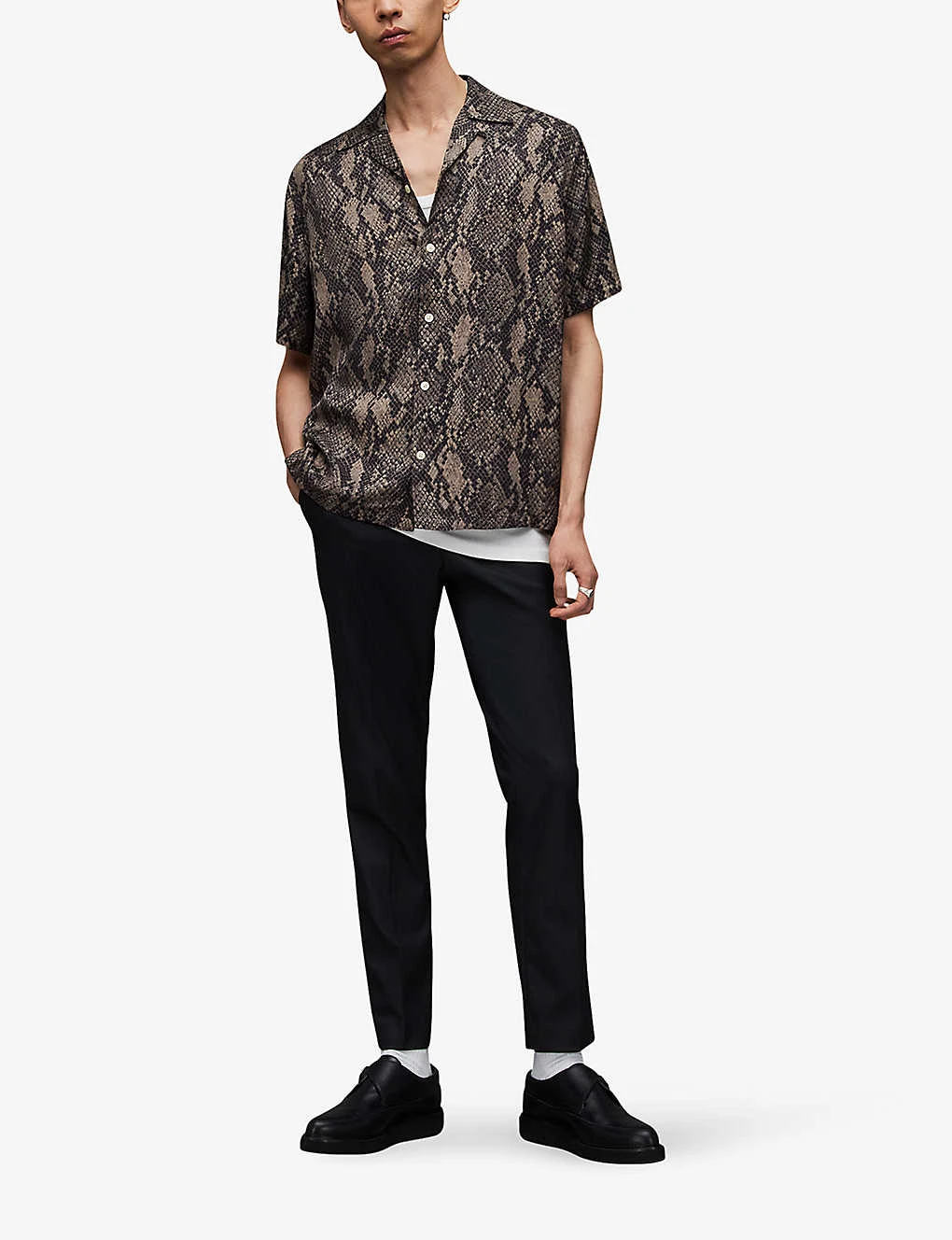 AllSaints Rattle Short Sleeve Woven Shirt - Image 2