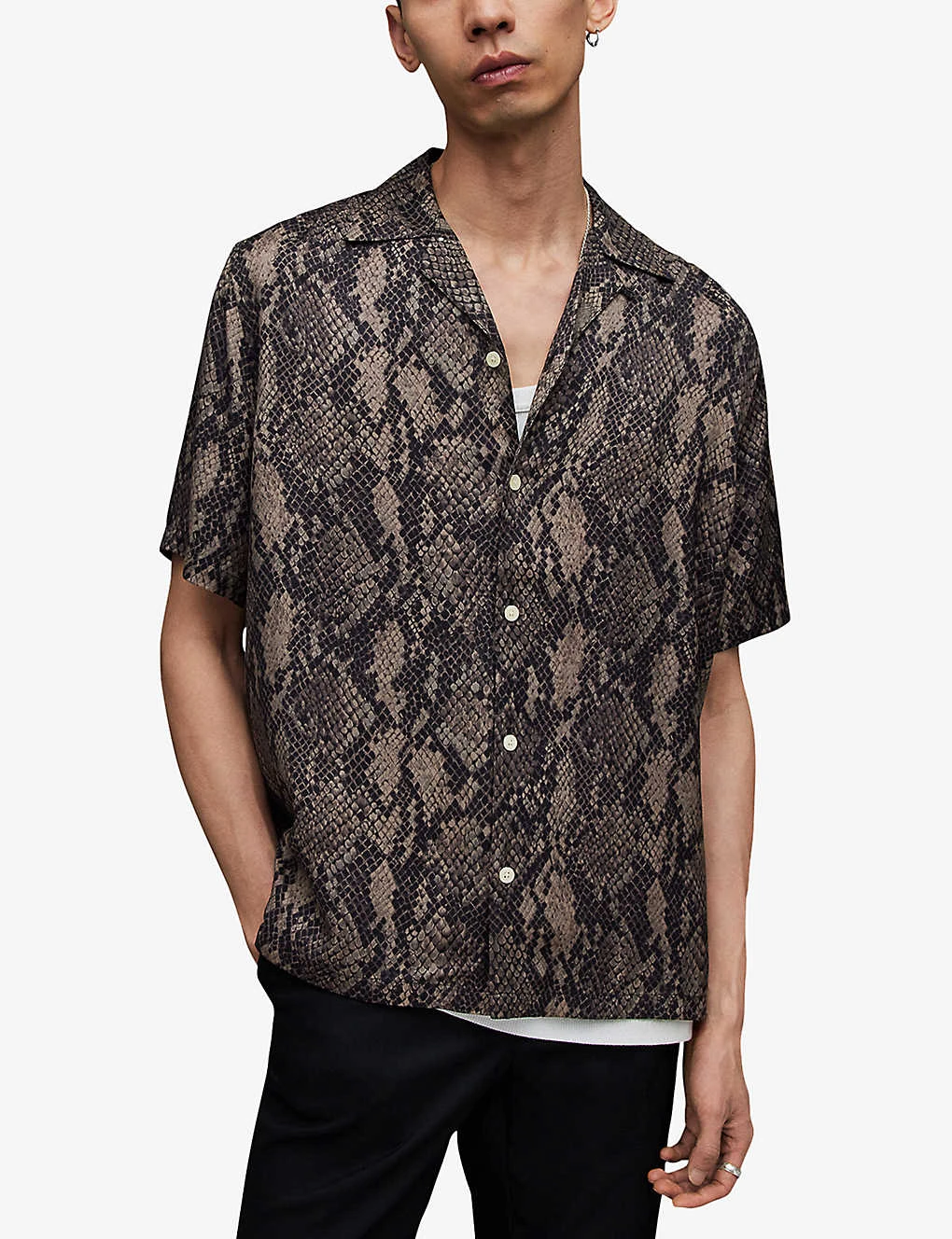 AllSaints Rattle Short Sleeve Woven Shirt - Image 5