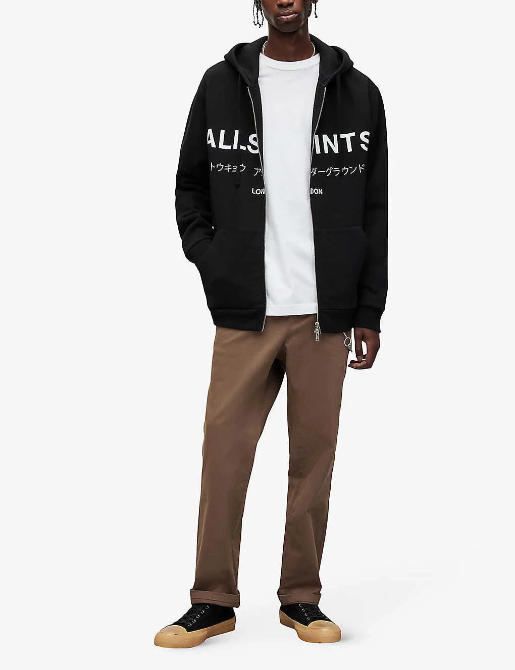 AllSaints Underground Logo-print Organic-cotton Hoody - Image 2