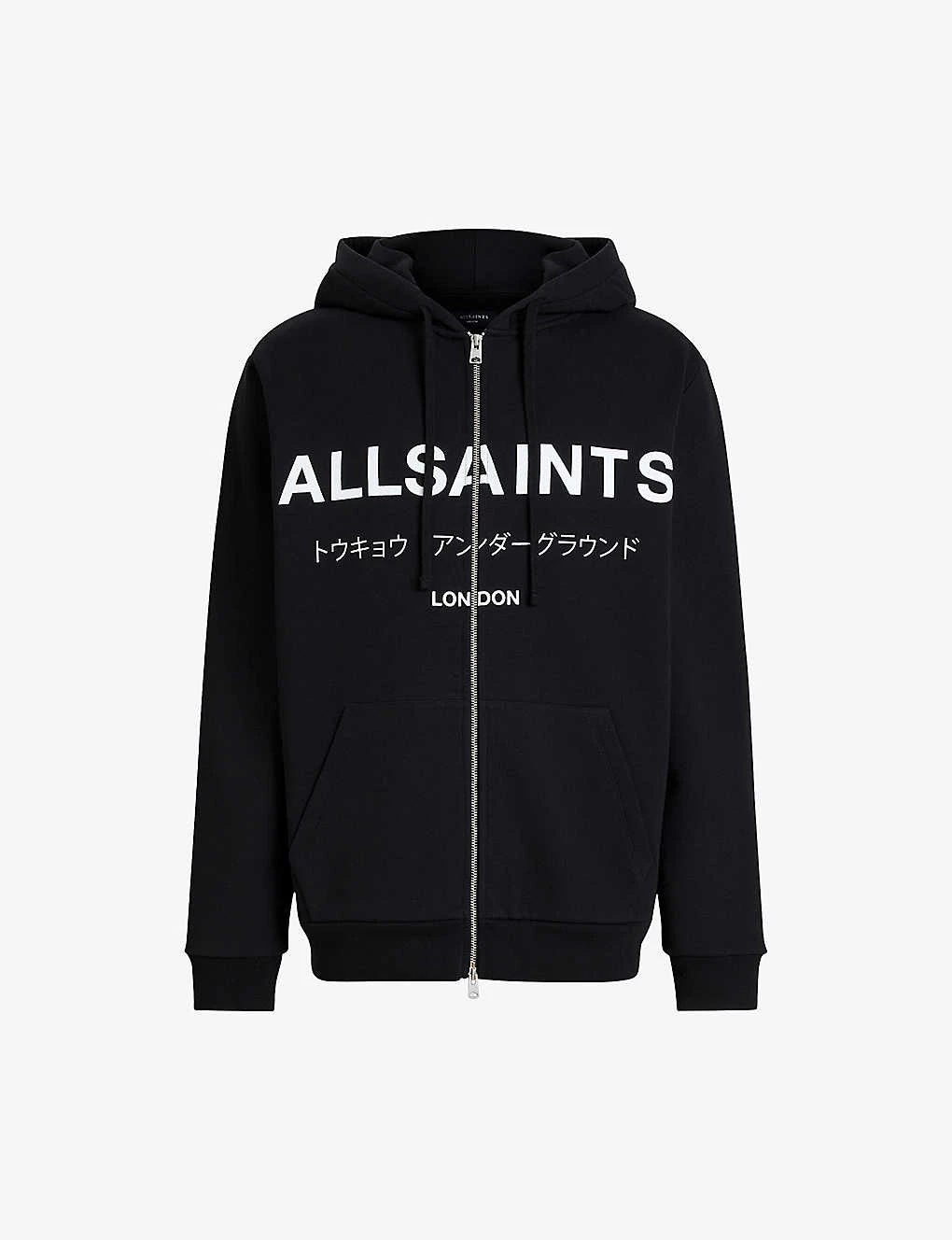 AllSaints Underground Logo-print Organic-cotton Hoody