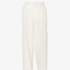 Yohji Yamamoto I-Side Slip-pocket Wide-leg Relaxed-fit Linen And Ramie-blend Trousers