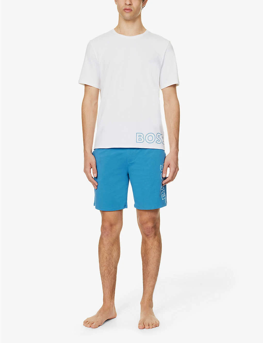 Boss Identity Logo-print Elasticated-waist Stretch-cotton Shorts - Image 2