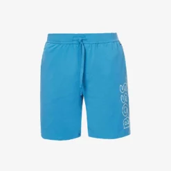 Boss Identity Logo-print Elasticated-waist Stretch-cotton Shorts