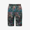 Goa Gajah Graphic-print Silk Shorts