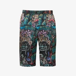 Goa Gajah Graphic-print Silk Shorts
