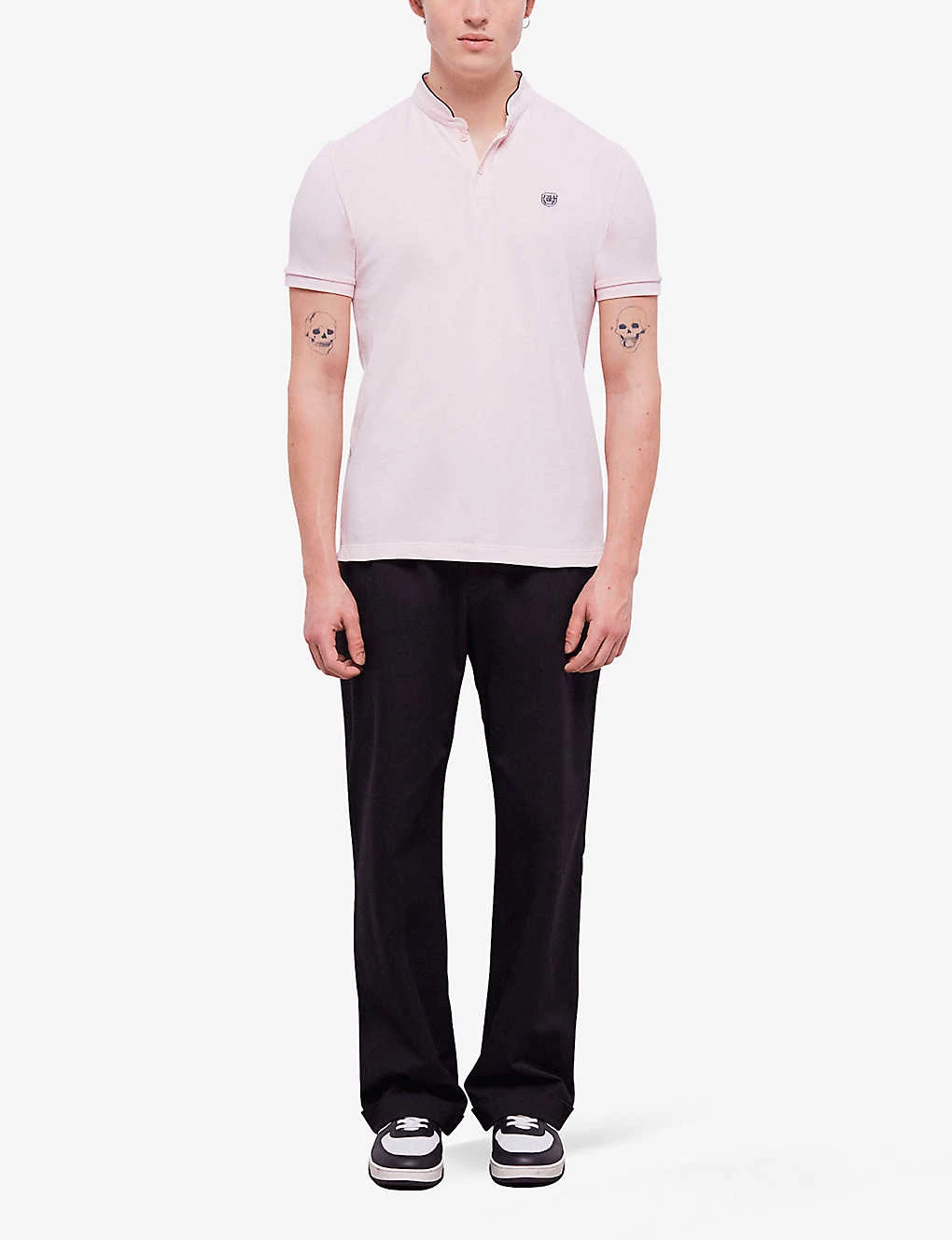 THE KOOPLES Logo-embroidered Stand-collar Cotton-piqué Polo Shirt - Image 2