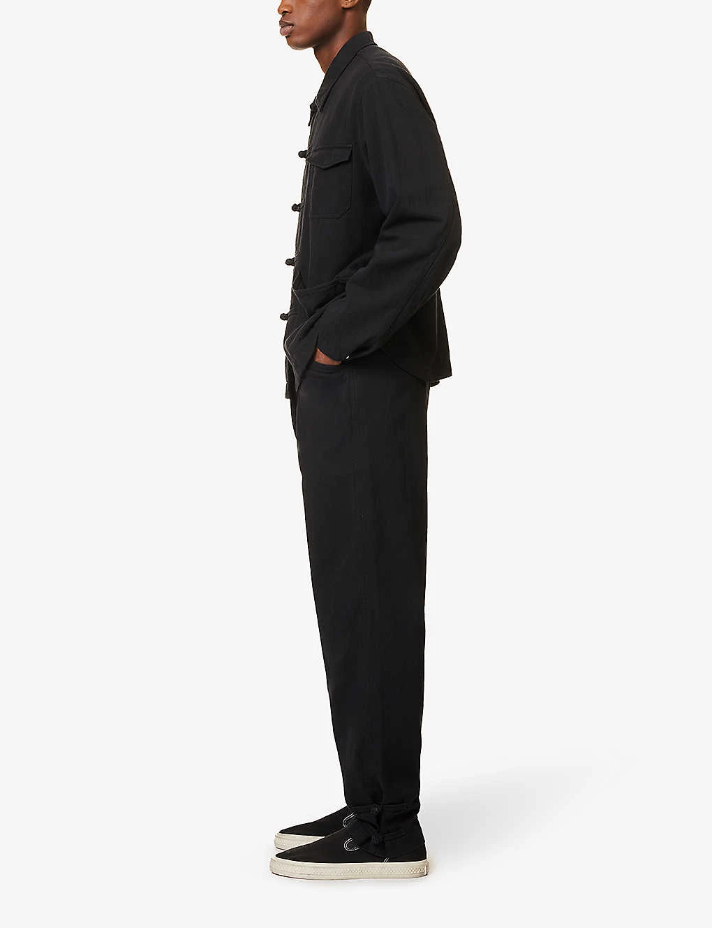 Undercover Knotted-cuff Epaulette-waistband Wide-leg Cotton Trousers - Image 2