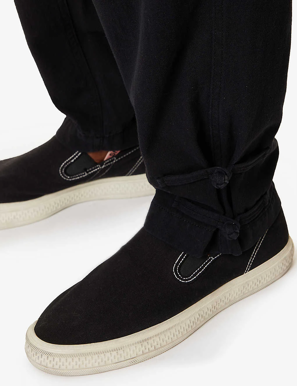 Undercover Knotted-cuff Epaulette-waistband Wide-leg Cotton Trousers - Image 6