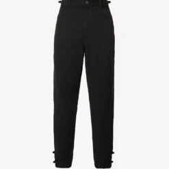 Undercover Knotted-cuff Epaulette-waistband Wide-leg Cotton Trousers