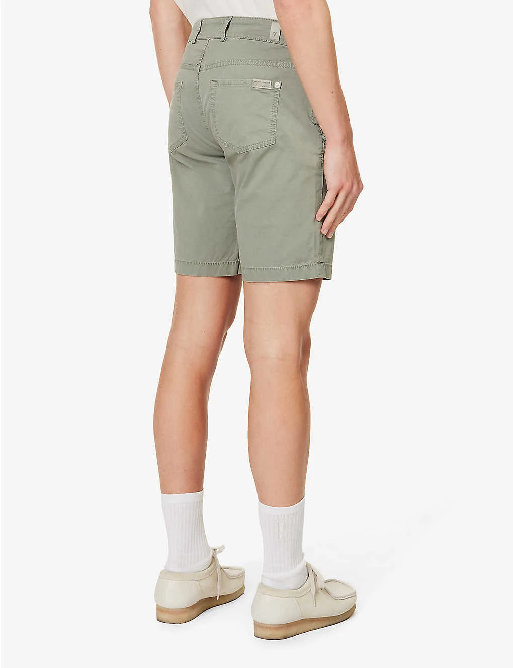 7 For All Mankind Perfect Regular-fit Stretch-cotton Chino Shorts - Image 4