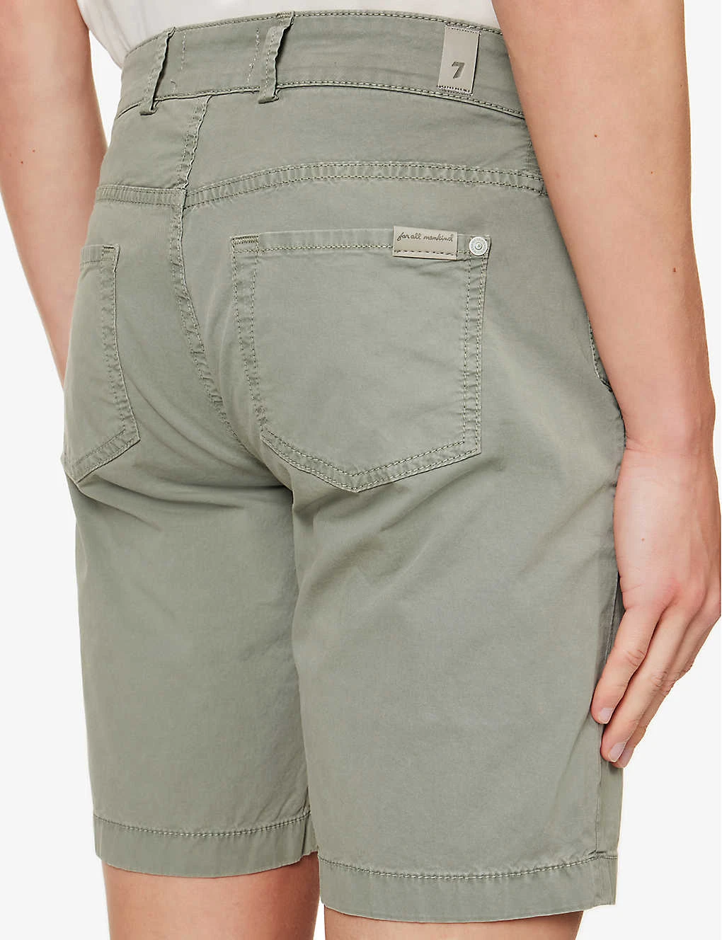 7 For All Mankind Perfect Regular-fit Stretch-cotton Chino Shorts - Image 5