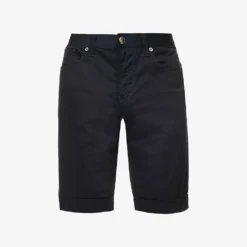 Emporio Armani Logo-placket Stretch-cotton Shorts