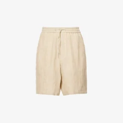 Emporio Armani Drawstring Relaxed-fit Linen Shorts