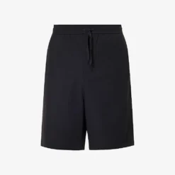 Emporio Armani Brand-plaque Elasticated-waist Stretch-shell Shorts