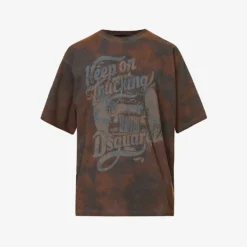 DSQUARED2 Distorted Graphic-print Cotton-jersey T-shirt
