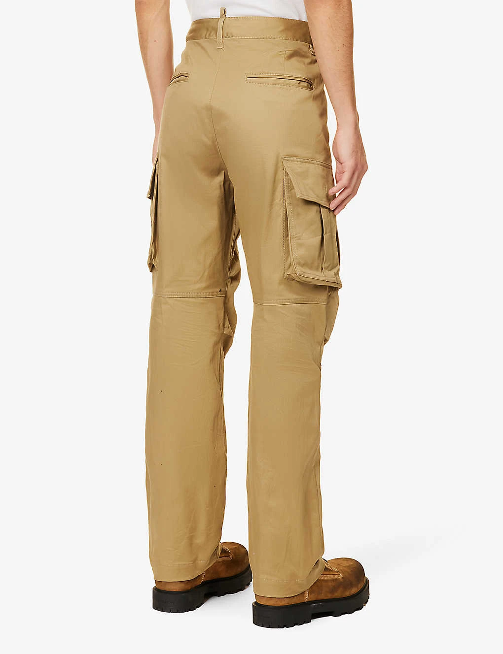 DSQUARED2 Check-print Straight-leg Mid-rise Stretch-cotton Cargo Trousers - Image 4