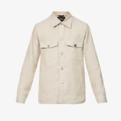 Oscar Jacobson Maverick Spread-collar Regular-fit Linen Overshirt