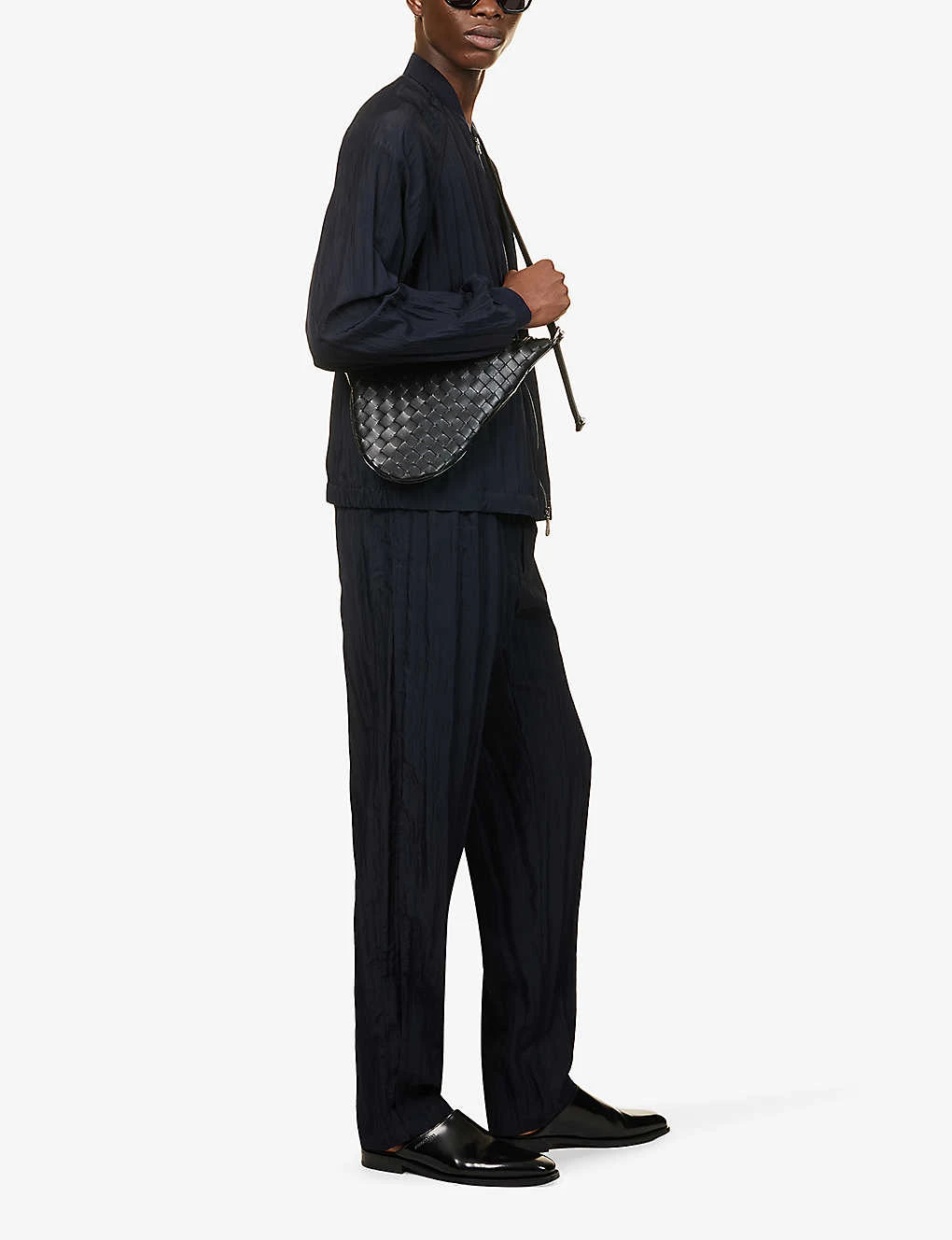 Giorgio Armani Crinkle-textured Pleated Straight-leg Regular-fit Woven Trousers - Image 2