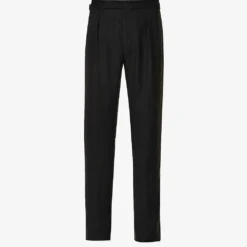 Straight-leg Slim-fit Silk And Linen-blend Trousers
