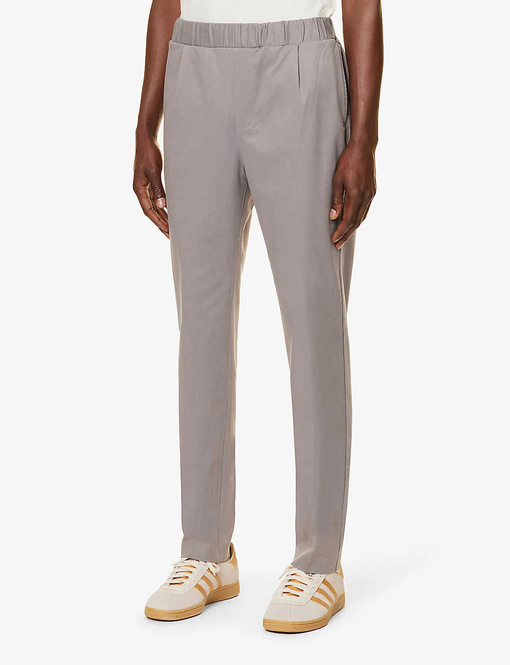 Paige Snider Elasticated-waistband Tapered-leg Regular-fit Stretch-woven Trousers - Image 3