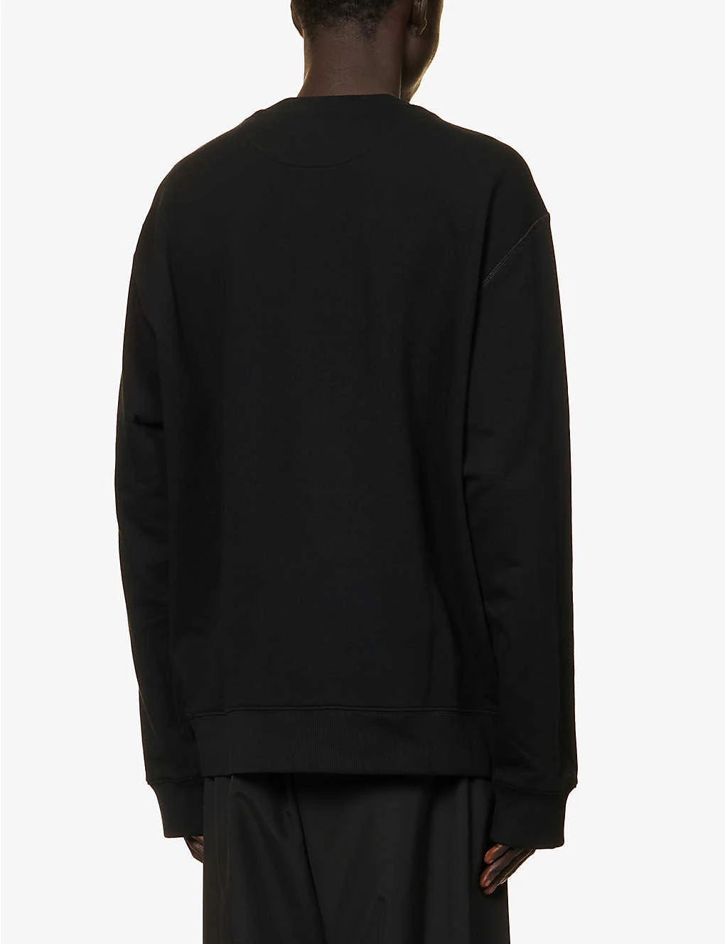 Prada Brand-plaque Relaxed-fit Cotton-jersey Sweatshirt - Image 4