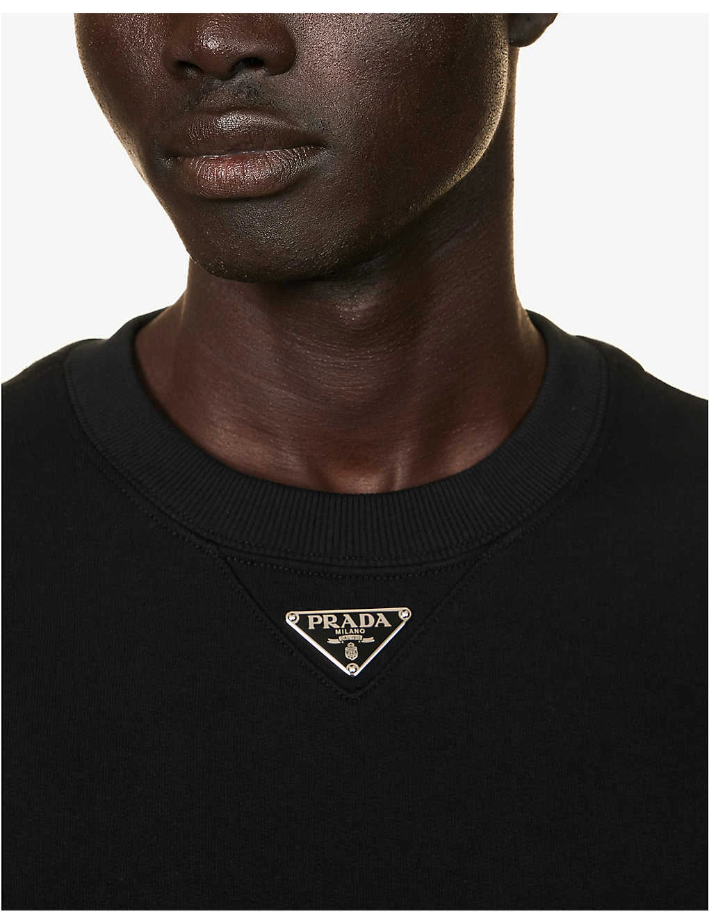 Prada Brand-plaque Relaxed-fit Cotton-jersey Sweatshirt - Image 5