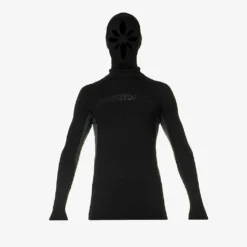 Mask Tight Hooded Stretch-woven Top