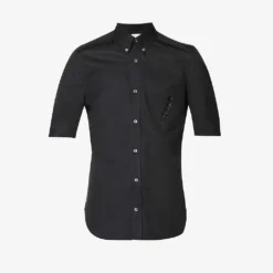 Alexander McQueen Bead-embellished Slim-fit Cotton-poplin Shirt