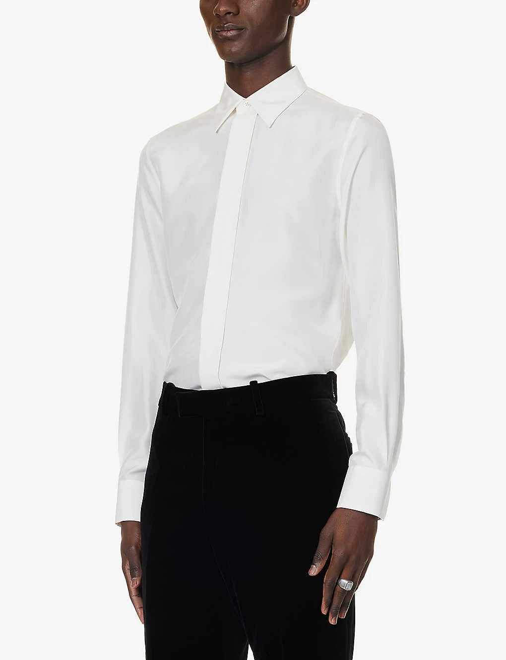 Alexander McQueen Curved-hem Relaxed-fit Silk Shirt - Image 3