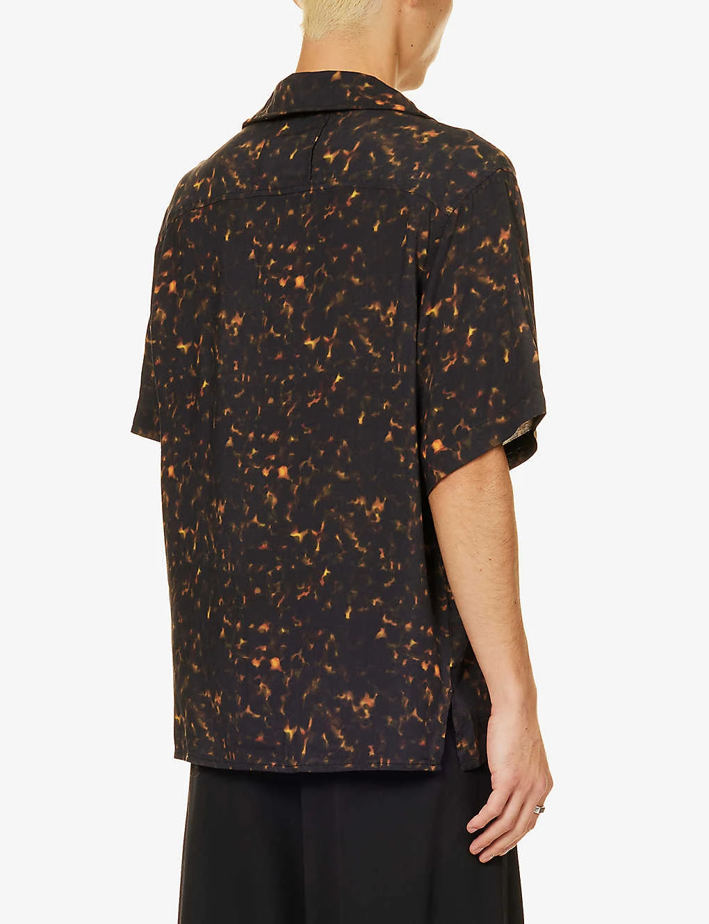 Rhude Tortoise Brand-embroidered Boxy-fit Rayon Shirt - Image 4