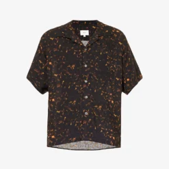 Rhude Tortoise Brand-embroidered Boxy-fit Rayon Shirt
