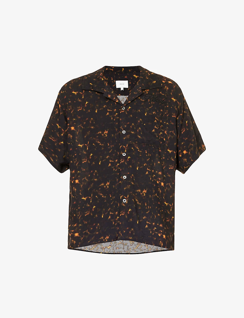 Rhude Tortoise Brand-embroidered Boxy-fit Rayon Shirt