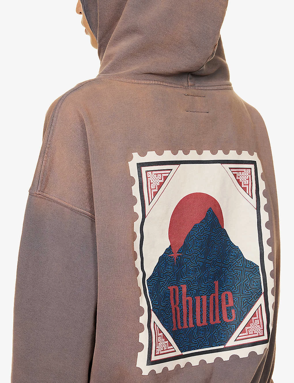 Rhude Moon Graphic-print Cotton-jersey Hoody - Image 5